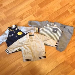 Calvin Klein set & 2 Carter’s jackets for baby boy